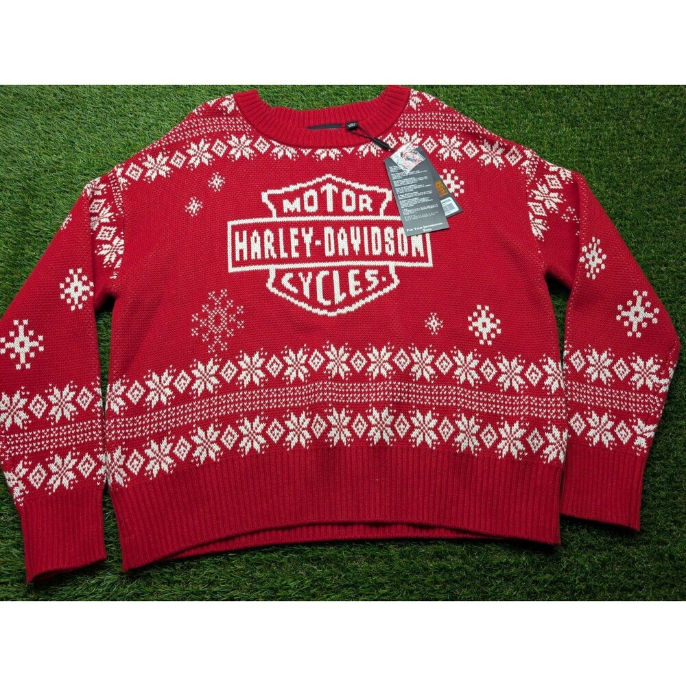 NWT Harley-Davidson Sweater Women's XL Winter Holiday Party Christmas Red